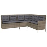  Vrtna sofa L-oblika sa jastucima siva od poliratana | shoptok.hr