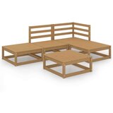  Sedežna garnitura 5-delna medeno rjava trdna borovina | Shoptok.si