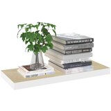 vidaXL Stenske police 2 kosa barva hrasta in bela 60x23,5x3,8 cm MDF | Shoptok.si