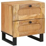  Noćni ormar 2 pcs Prirodna 40 x 33 x 46 cm Čvrsto drvo manga | shoptok.hr