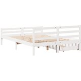  Okvir kreveta bez madraca bijeli 135 x 190 cm masivna borovina | shoptok.hr