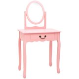 vidaXL Toaletni stolić sa stolcem rozi 65x36x128 cm paulovnija i MDF | shoptok.hr