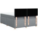  Krevet box spring s madracem svjetlosivi 140x200 cm od tkanine Slike