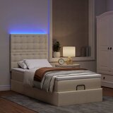 vidaXL Otomanski posteljni okvir z vzmetnico krem 100x200 cm blago Cene