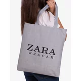 SHELOVET Fabric bag with the inscription gray