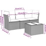  4-dijelni set vrtnih sofa od poliratana s jastucima crni | shoptok.hr
