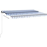 vidaXL Ročno zložljiva tenda 400x350 cm modra in bela | Shoptok.si