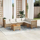 7-dijelni set vrtnih sofa od poliratana s jastucima bež 254 x 190.5 x 69 cm | shoptok.hr