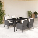 vidaXL 5-dijelni vrtni blagovaonski set s jastucima od poliratana crni | shoptok.hr