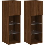 vidaXL TV omarica z LED lučkami 2 kosa rjavi hrast 30,5x30x90 cm, (20977800) Cene