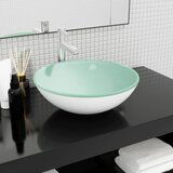 vidaXL Umivalnik kaljeno steklo 42x14 cm bel | Shoptok.si
