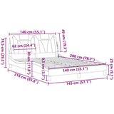 vidaXL Posteljni okvir z vzglavjem črn 140x200 cm umetno usnje | Shoptok.si