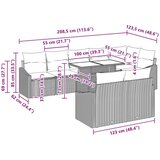 vidaXL 9-delni vrtni sofa set z blazinami, siva poli ratan | Shoptok.si