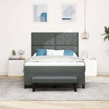 vidaXL Krevet s kutijom s madracem i klupom tamno sivi 140x190 cm tkanina | shoptok.hr