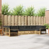  Set vanjskih sofa 7 kom. Bijela i antracit Čvrsto drvo akacije 404 x 168,5 x 73 cm | Shoptok.si