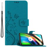Cadorabo Motorola MOTO G9 PLUS in klasična rožnata zlata - ovitek v cvetličnem dizajnu z magnetnim zapiranjem, stoječo funkcijo in režami za kartice, (20859878) | Shoptok.si