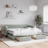 vidaXL Dnevni krevet na razvlačenje svjetlosivi 80 x 200 cm baršunasti | shoptok.hr