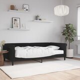 vidaXL Dnevna postelja z vzmetnico črna 100x200 cm žamet Cene