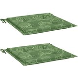  Jastuci za stolice 2 kom s uzorkom lišća 50x50x3 cm od tkanine | shoptok.hr