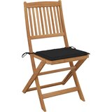 Maison Chic Zložljivi Vrtni Stoli - Stol za vrti 4 kosi z blazinami trden akacijev les JS2962, (21876208) | Shoptok.si
