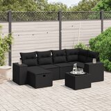 vidaXL 7-dijelni set vrtnih sofa od poliratana s jastucima crni | shoptok.hr