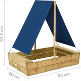  Pješčanik s krovom 80 x 60 x 97,5 cm od impregnirane borovine | Eponuda.com