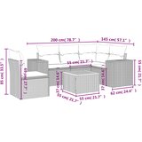  6-dijelni set vrtnih sofa od poliratana s jastucima sivi | shoptok.hr