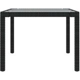 vidaXL Vrtni stol crni 190x90x75 cm od kaljenog stakla i poliratana | shoptok.hr