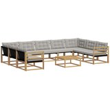 vidaXL Zunanja garnitura za sedenje 10 pcs Bela in svetlo siva, (5000282288) | Shoptok.si