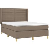  S oprugama i madracem smeđesivi 140 x 190 cm od tkanine | shoptok.hr