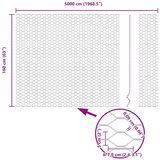 vidaXL Šestkantna ograja Zelena Kovina 5000 x 0.09 x 160 cm Trajna | Shoptok.si