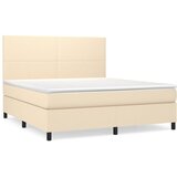  Krevet s oprugama i madracem krem 160x200 cm od tkanine | shoptok.hr