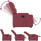  Naslonjač na podizanje od tkanine crvena boja vina | shoptok.hr