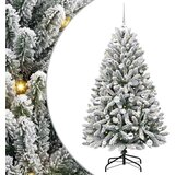 vidaXL Umestno božično drevo Zelena in Bela 150 cm PVC in kovina | Shoptok.si