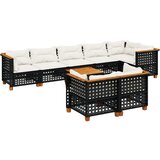  The Living Store Vrtna sedežna garnitura 9-delna z blazinami črn poli ratan - Vrtna Sedežna Garniture, (21455110) | Shoptok.si