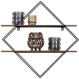 Mömax stenski regal rom 2, črna, naravne barve | Shoptok.si