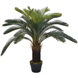 vidaXL Umetna rastlina cikas palma z loncem zelene barve 90 cm Cene