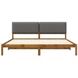  Krevetni okvir s tapiciranim uzglavljem Prirodna i svjetlosiva - Prirodna i svjetlosiva 180 x 200 cm | shoptok.hr