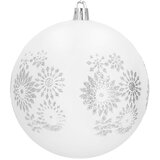  Set Božićnih kuglica bijele i srebrne boje, 10 cm - 4 komada | shoptok.hr