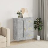 vidaXL Komoda betonsko siva 69,5x34x90 cm inženirski les | Shoptok.si