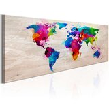  Slika - World Map: Finesse of Colours 120x40 Cijene