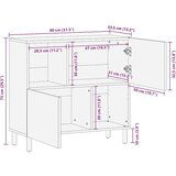 vidaXL Komoda 80x33,5x75 cm trden robusten mangov les in kovina | Shoptok.si