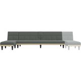  Kutna garnitura na razvlačenje tamnosiva 255x140x70 cm tkanina | shoptok.hr