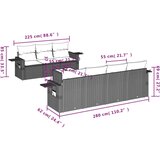  8-dijelni set vrtnih sofa od poliratana s jastucima crni | shoptok.hr