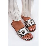 Boto Flat Ladies Sandals With Decorative Buckle Zebra Clariola | Shoptok.si