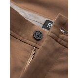 Ombre Men's classic cut chino pants with fine texture - brown | shoptok.hr