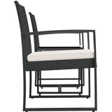  3-dijelni vrtni blagovaonski set s jastucima crni od PP ratana | shoptok.hr