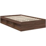  Konstrukcija postelje z vzglavjem Rjav hrast 120 x 200 cm, (5000102826) | Shoptok.si