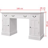  Stol s Duplim Postoljem 140x48x80 cm bijeli | shoptok.hr