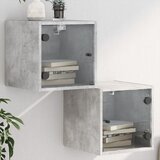  Noćni ormarići staklena vrata 2 kom boja betona 35x37x35 cm | shoptok.hr
